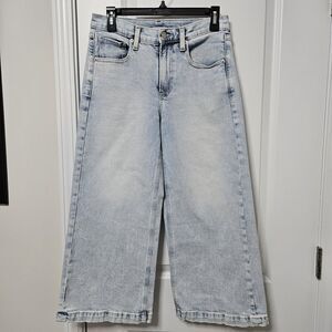 Gap Jeans Women's 2P (29x23.5) Hi-Rise Stride Ankle Blue Wide Leg Light Wash GUC